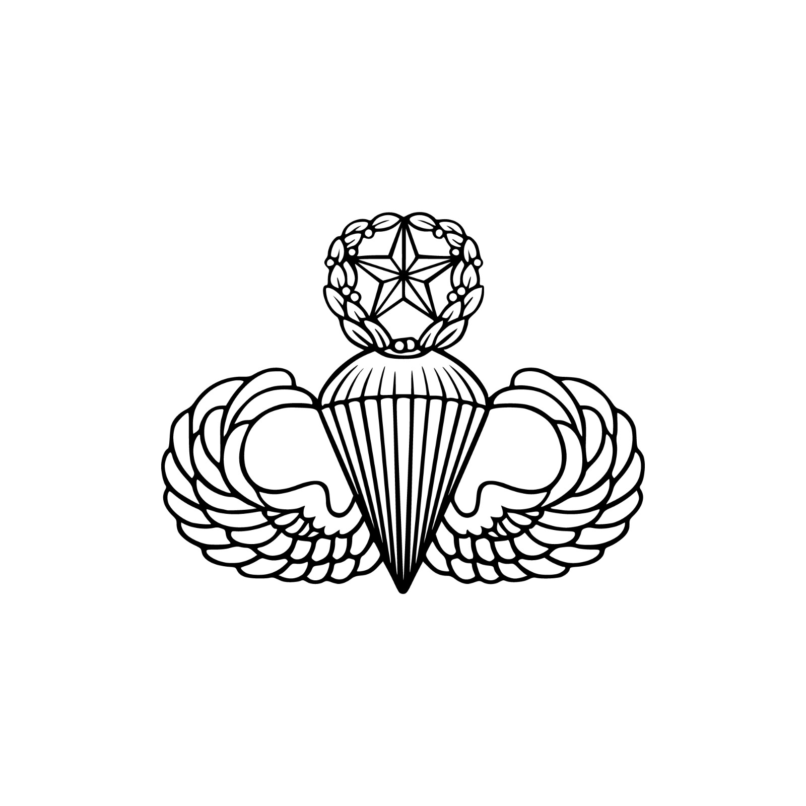 Master Parachutist Airborne Wings, Perma-Sticker, No Background, $1 Shipping