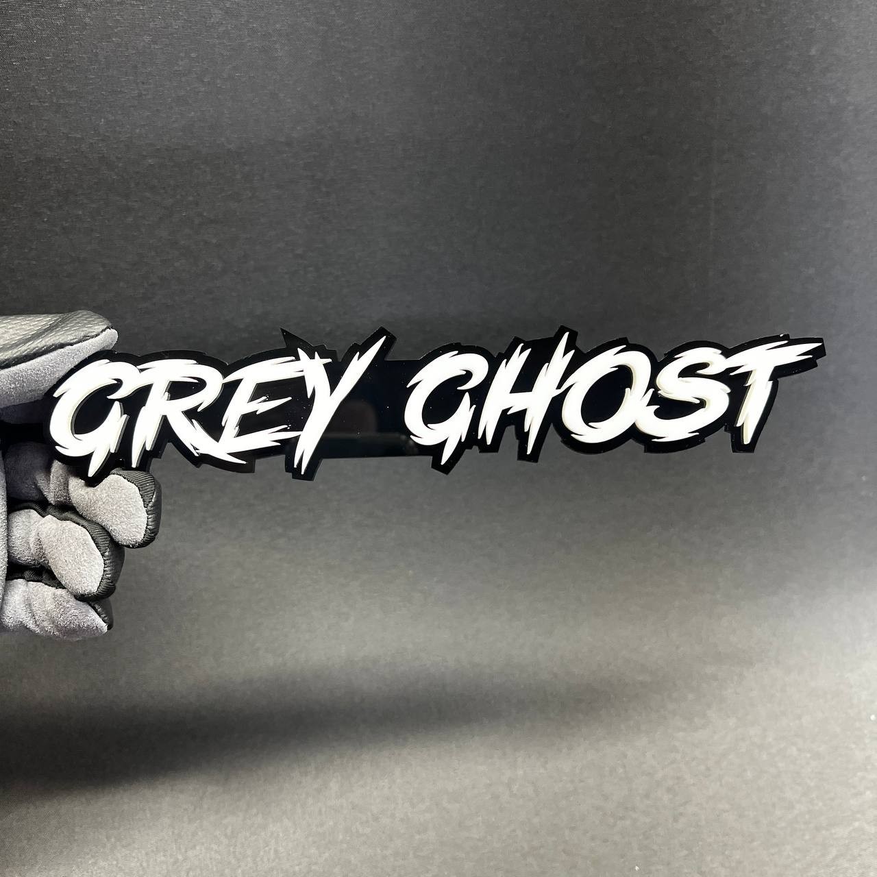1PC GREY GHOST 3D Text Car Badge Emblem Fender tailgate Aggressive Custom Decal