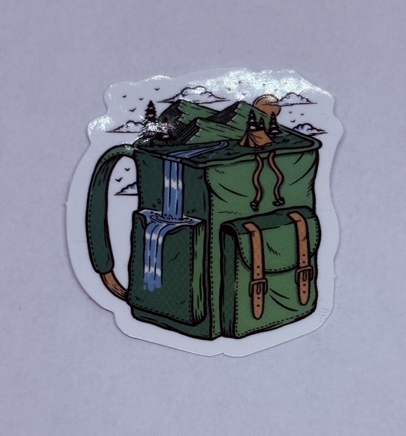 Backpack Camping Sticker Nature Waterfalls Travel Art Decal Vinyl Souvenir Tc6