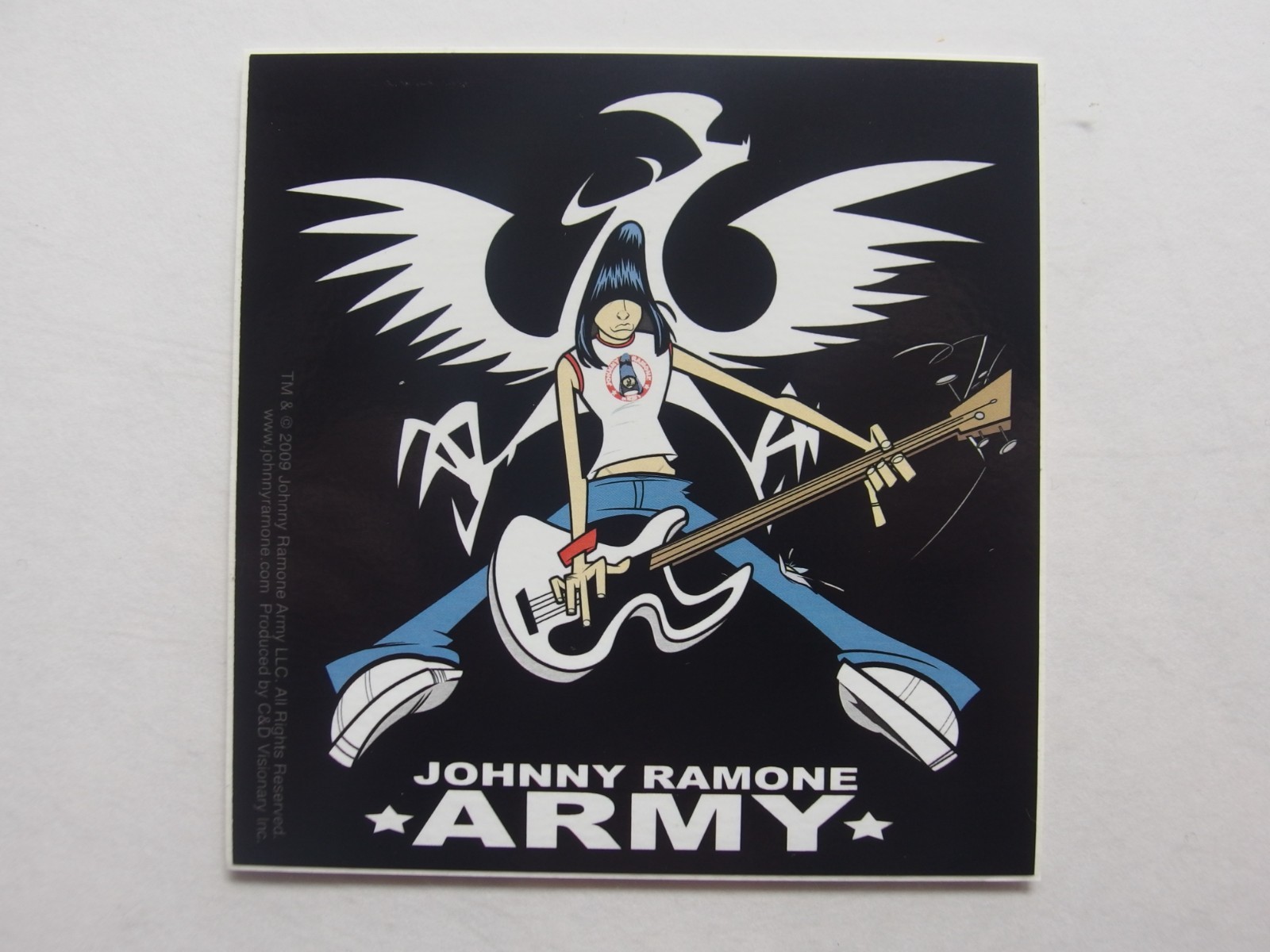 Ramones Johnny Ramone Army Sticker C&D Visionary 2009 Licensed 4″ x 4″ Punk Rock