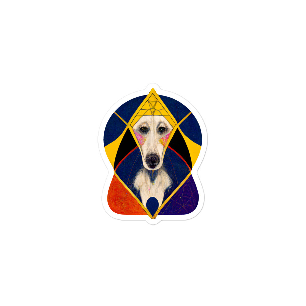 MIDCENTURY MODERN DOG, original art, psychedelic Stickers