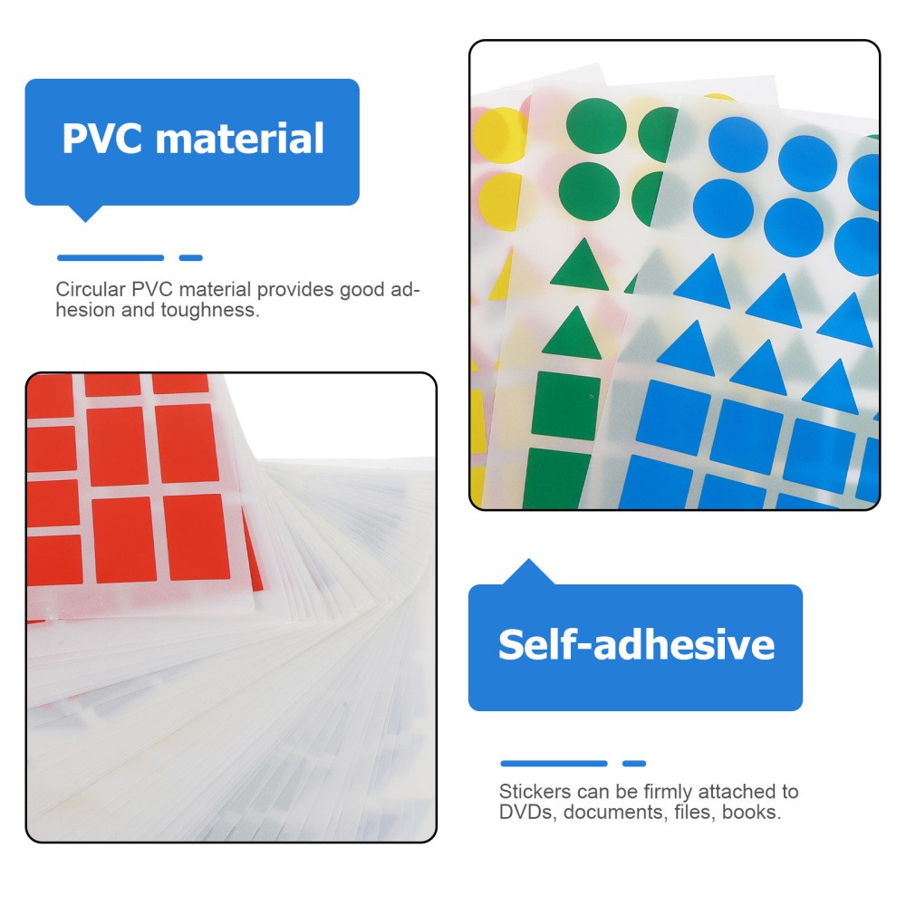 50 Sheets Color Coded Stickers Color-coded Box Coding Labels Dots Fancy Shape