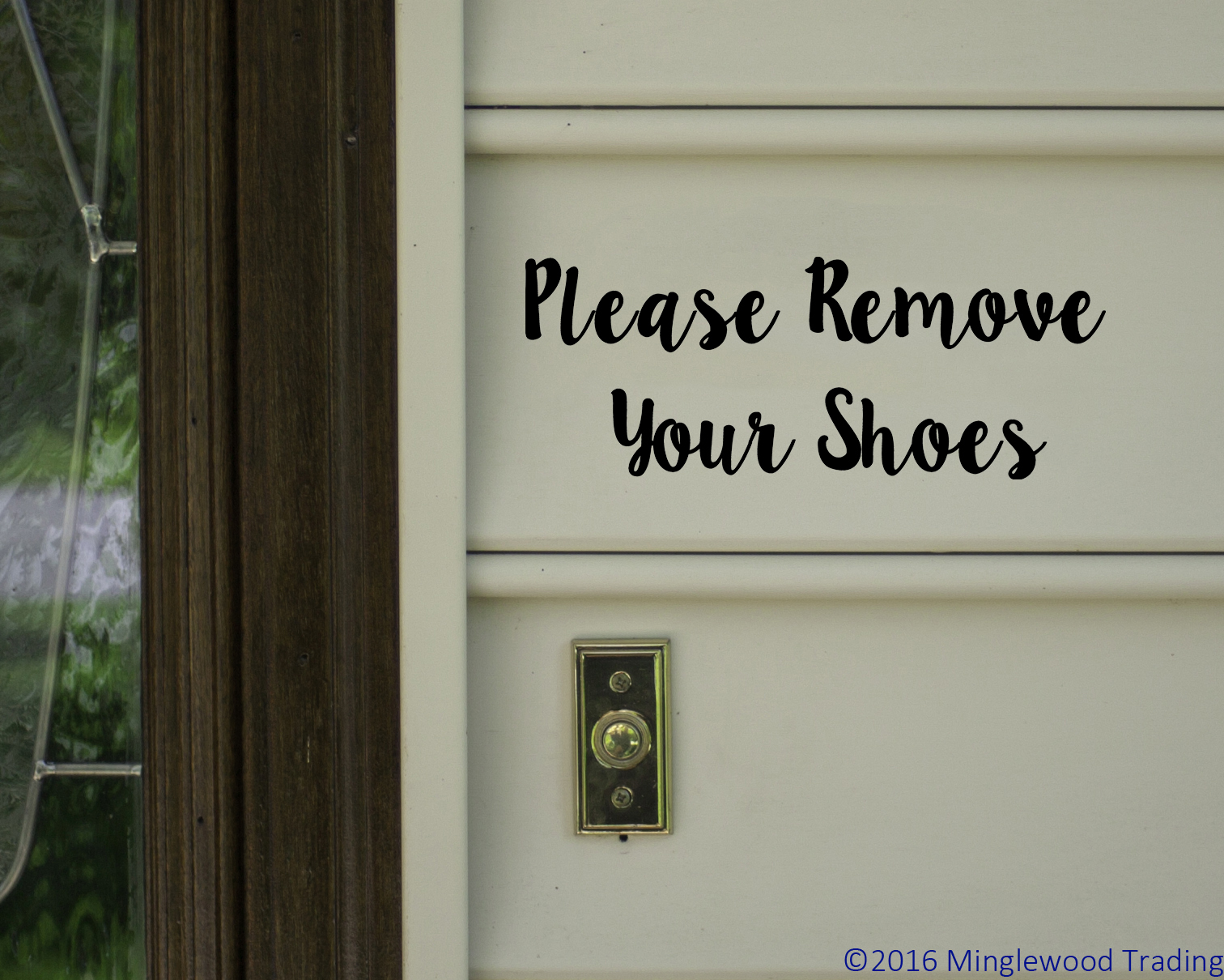 Please Remove Your Shoes 8.5″ x 3.25″ V2 Vinyl Decal Sticker Home Door Sign