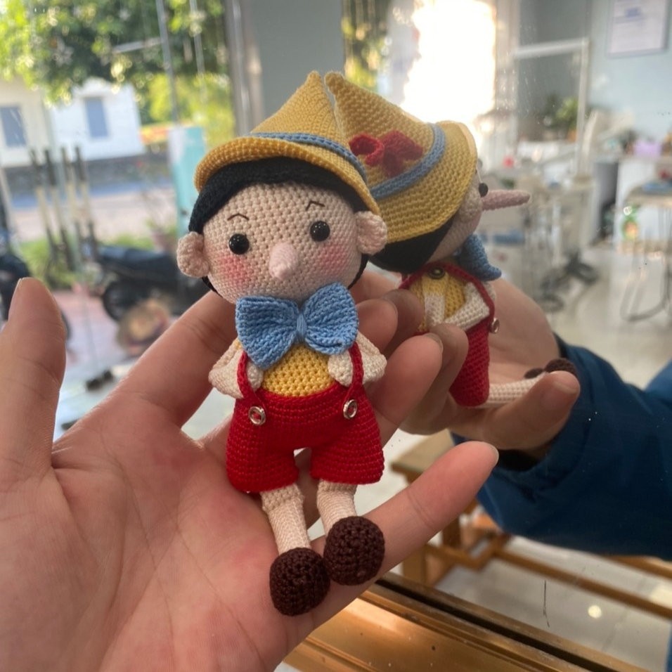 Crochet Pinocchio Doll, Amigurumi Handmade, Fairy Tale Gift