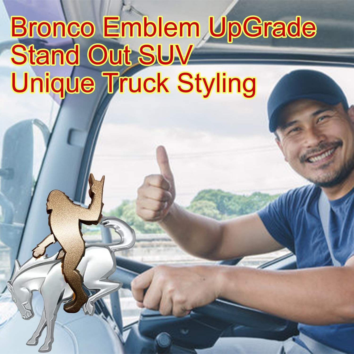 Add-A-Sasquatch Emblem for Bronco – 3″ x 4″ Overlay Decal – Easy Install, Ind…