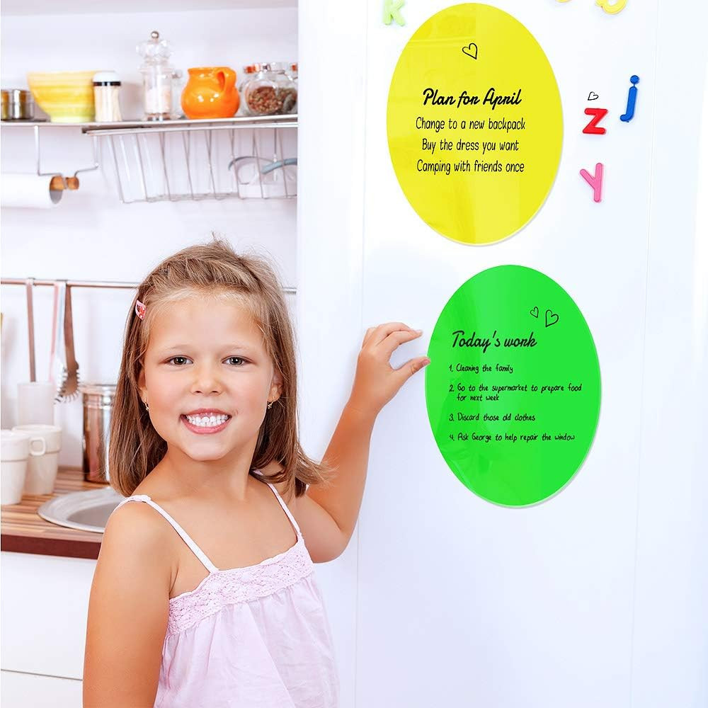 Dry Erase Dots Circles,11 Inch Removable Vinyl Dot Wall Decal,Colorful Circles W