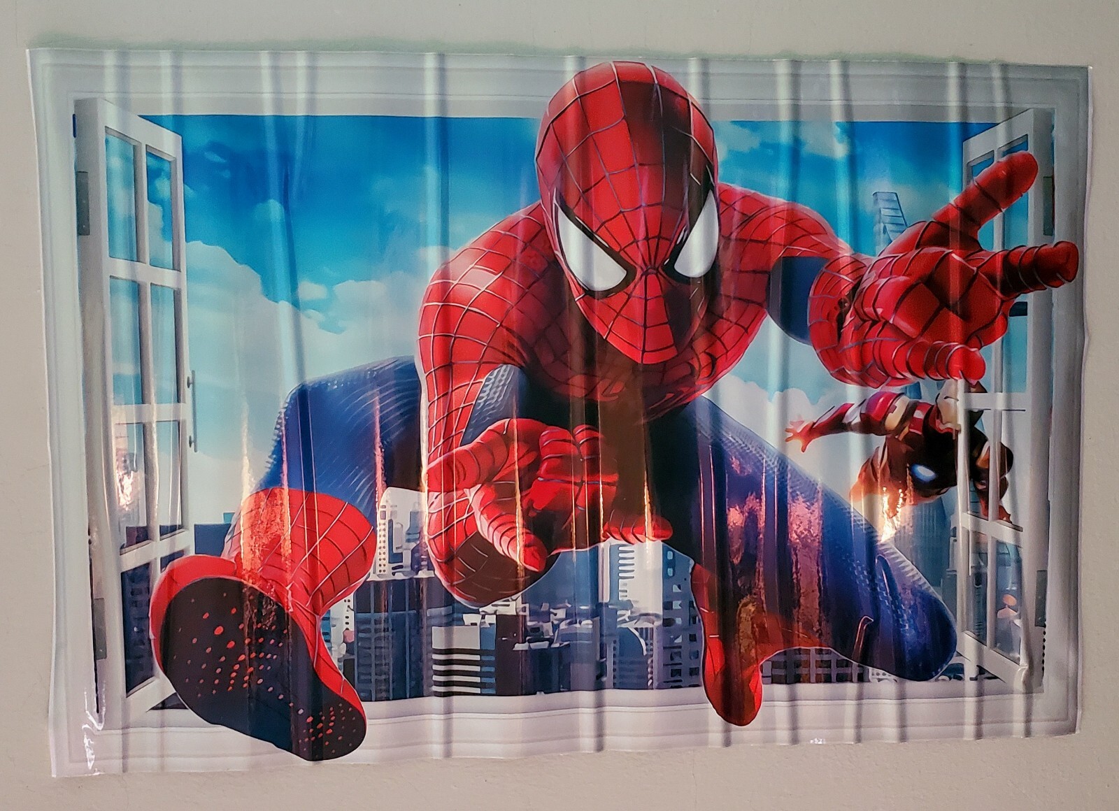 SPIDERMAN & IRONMAN Window 3D Decal Wall Sticker Decor Mural Super Hero Marvel