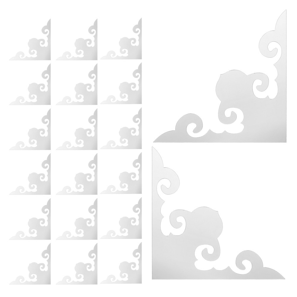 20 Pcs Mirror Frame Sticker Decorative Stickers Corner Home Wall