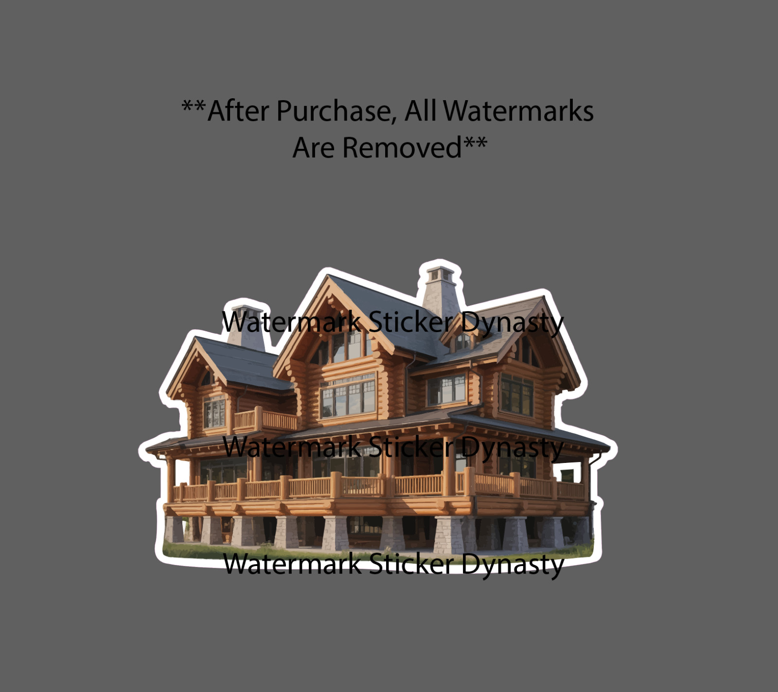 Log Cabin Sticker Waterproof Decal Mountain House Home Travel Luxury Gift NEW
