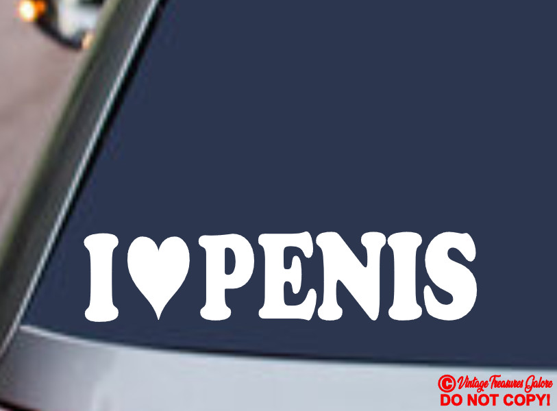 I LOVE PENIS – VINYL DECAL CAR WINDOW STICKER GAY PRIDE PRANK GAG GIFT JDM HEART