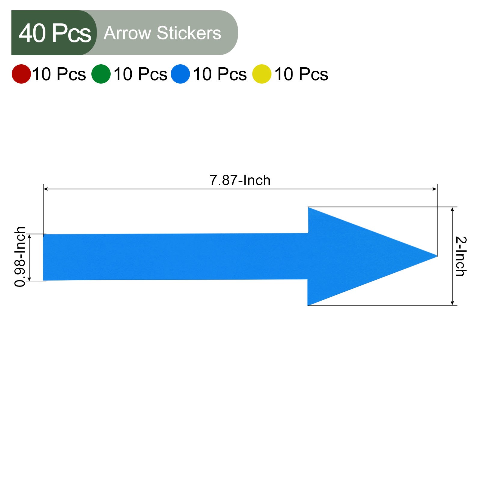 40pcs Arrow Sticker,20x5cm PVC Removable Self Adhesive Waterproof Signs