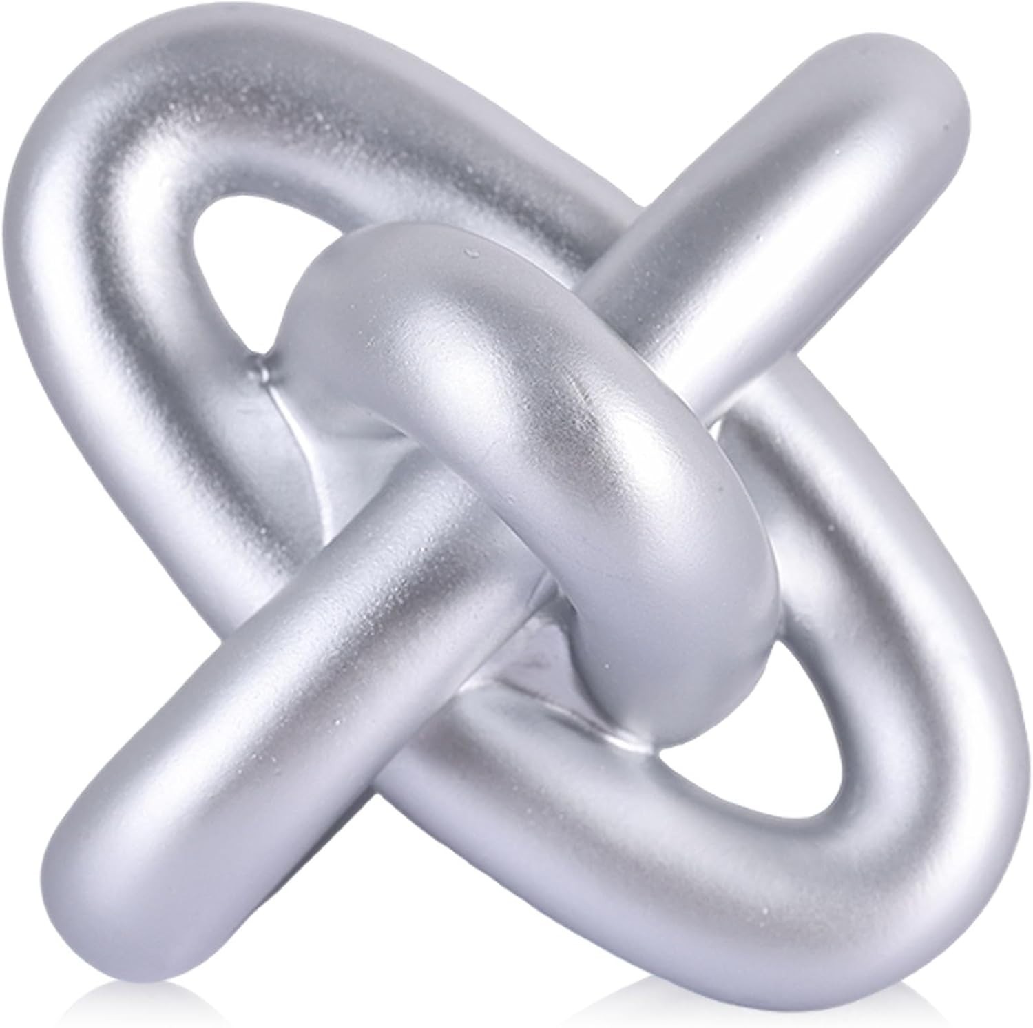 Compact Silver Knot Decor 5.5” – Versatile Abstract Sculpture for Any Room