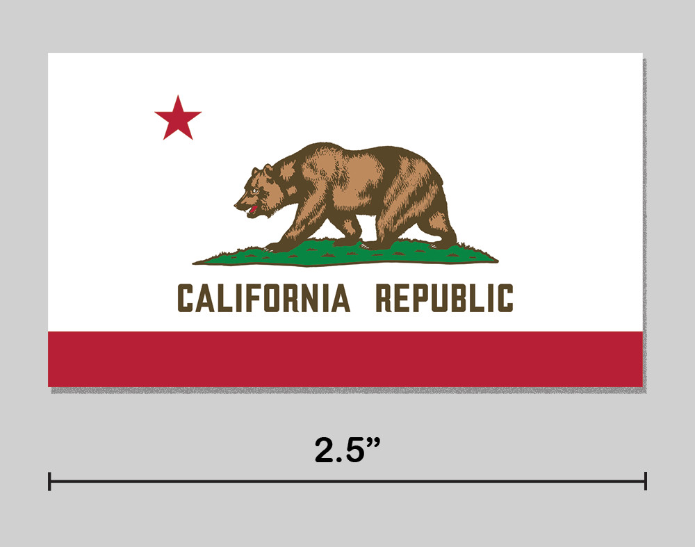California Sticker CA State Flag 2.5″ Vinyl Decal