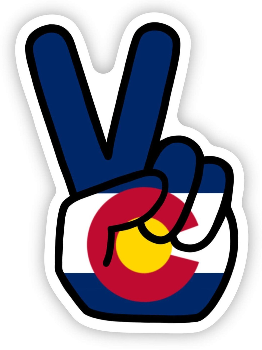 Colorado Flag Peace Sign Sticker *NEW* Measures 2.19″ x 3″