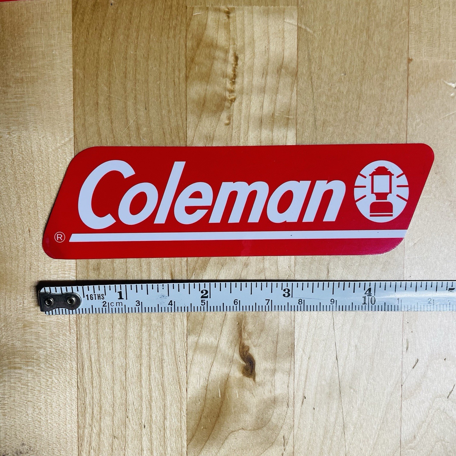 Coleman 4.75″ Glossy Vinyl Outdoor Sticker Chicago USA Camping Hiking Red Decal