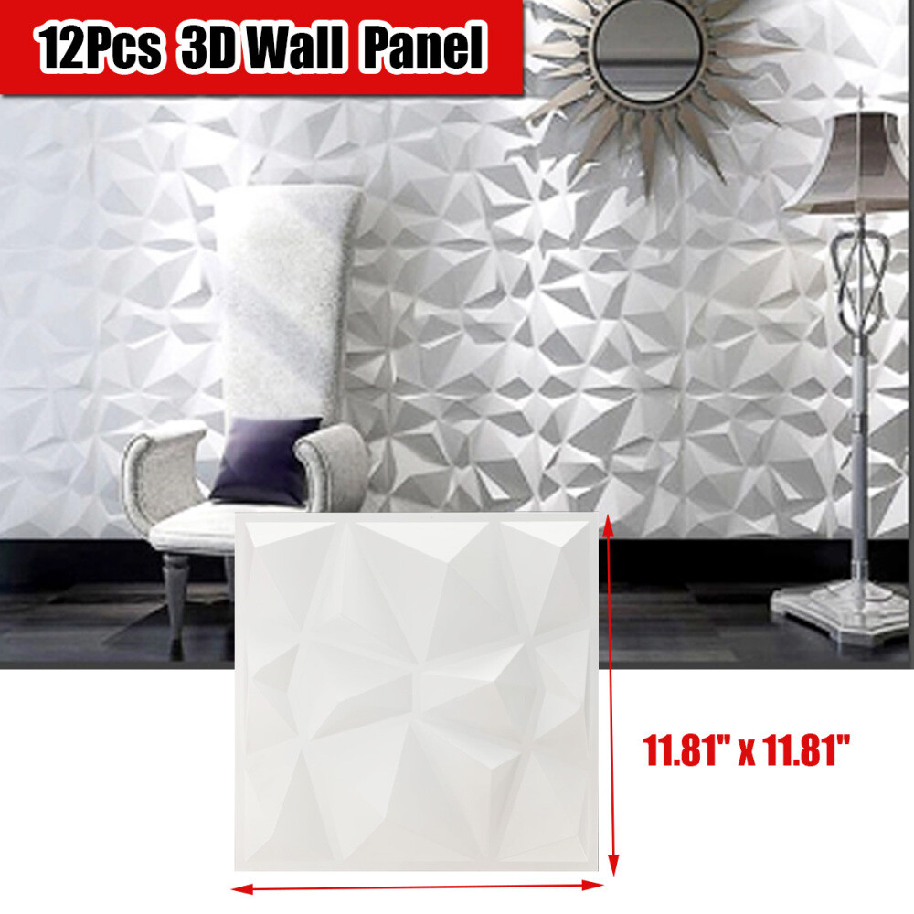 12PCS/Set Art 3D Decorative Wall Panel DIY Luxury Diamond Design Ceiling 30×30cm