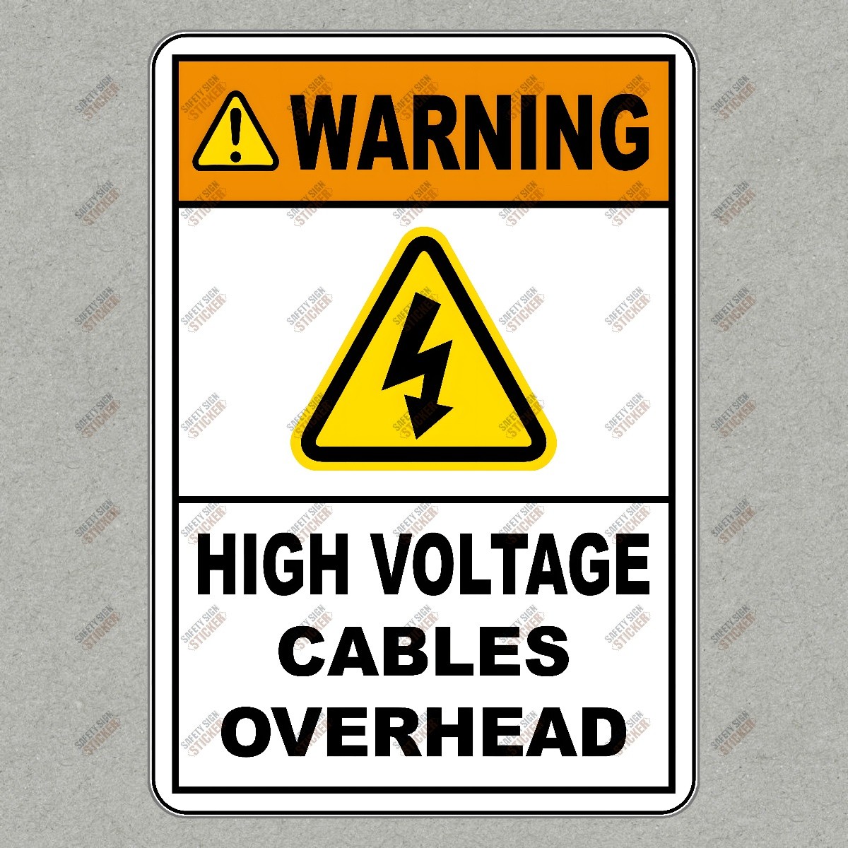 High Voltage Cables Overhead Safety Warning Sign Sticker for OSHA #543796