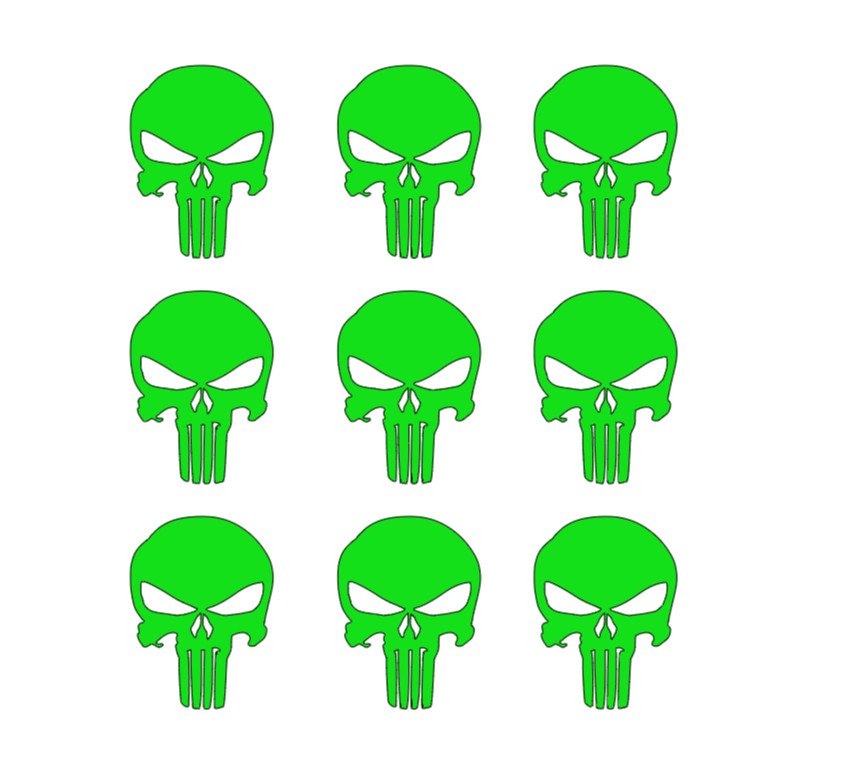 (9) The Punisher Skull Vinyl Decals Phone Helmet Gun Mag 1″ 2″ 3″ Stickers