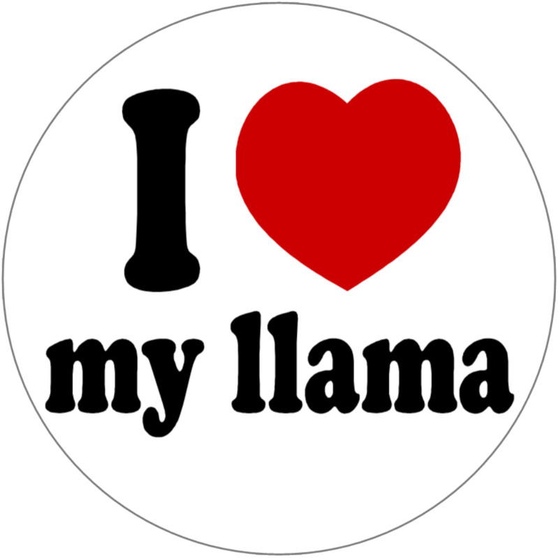 I Love My Llama – 3 Pack Circle Stickers 3″ x 3″
