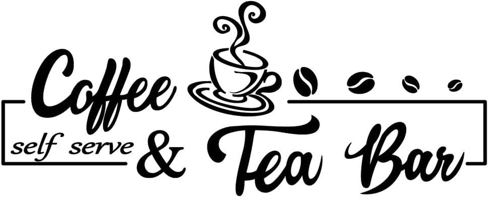 Coffee & Tea Bar Wall Sticker Vinyl Decal Removable Home Decor 23.6″x14.9″
