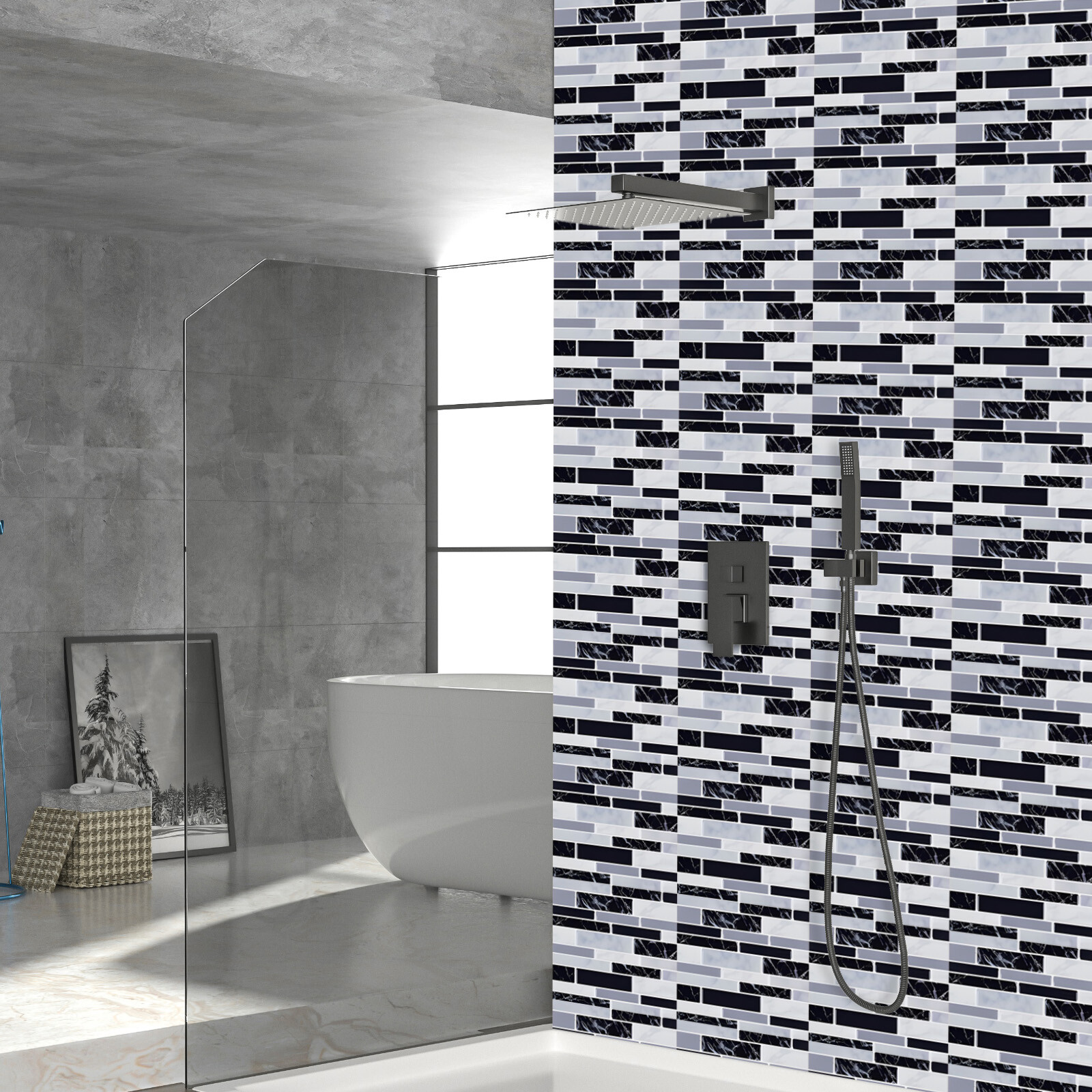 10/20 Pcs PVC Tile Backsplash Waterproof Self Adhesive Wall Panels for Kitchen