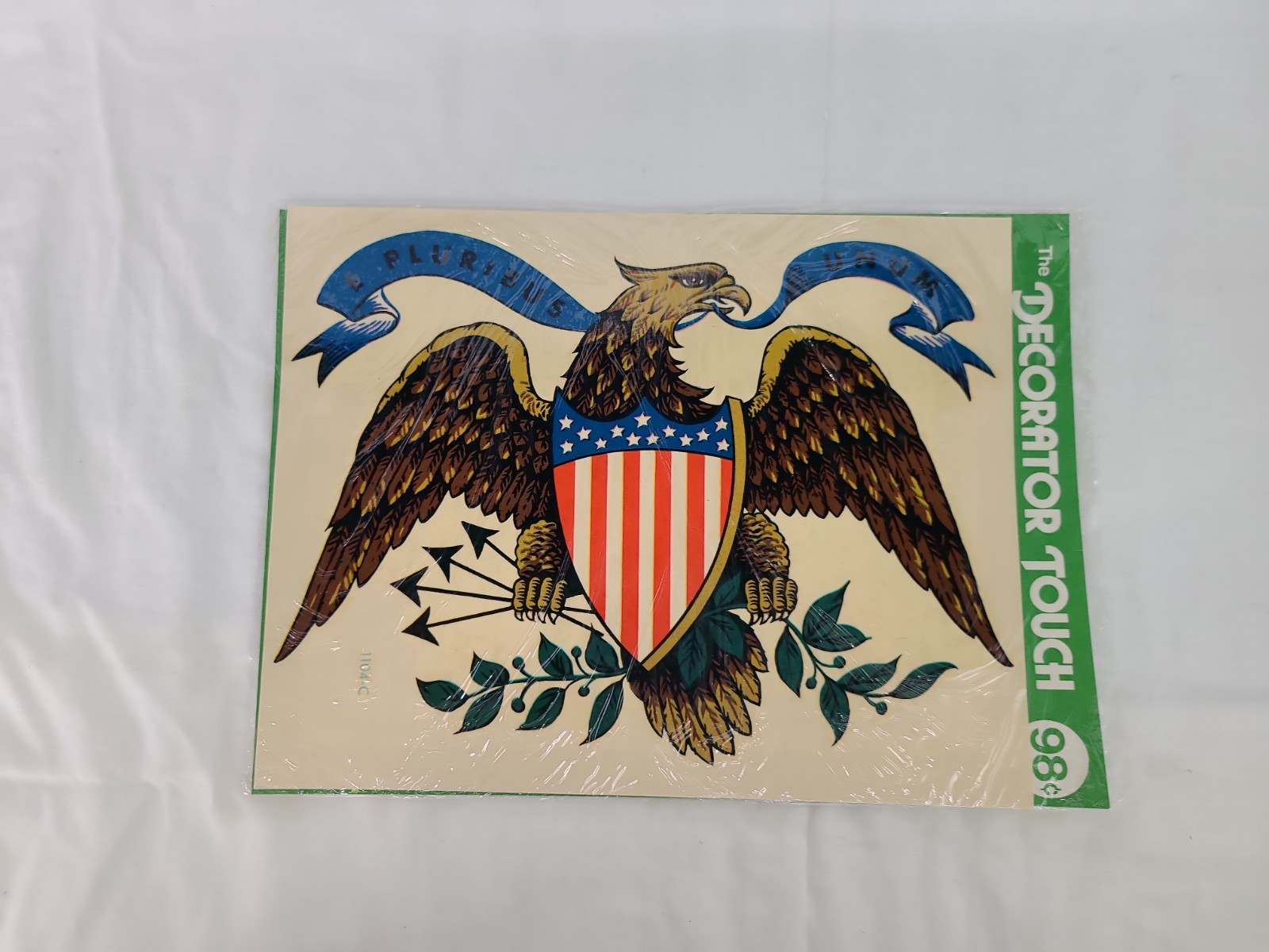 Vintage American Eagle E Pluribus Unum Patriotic Water Transfer Decal 6″x8″ NIP