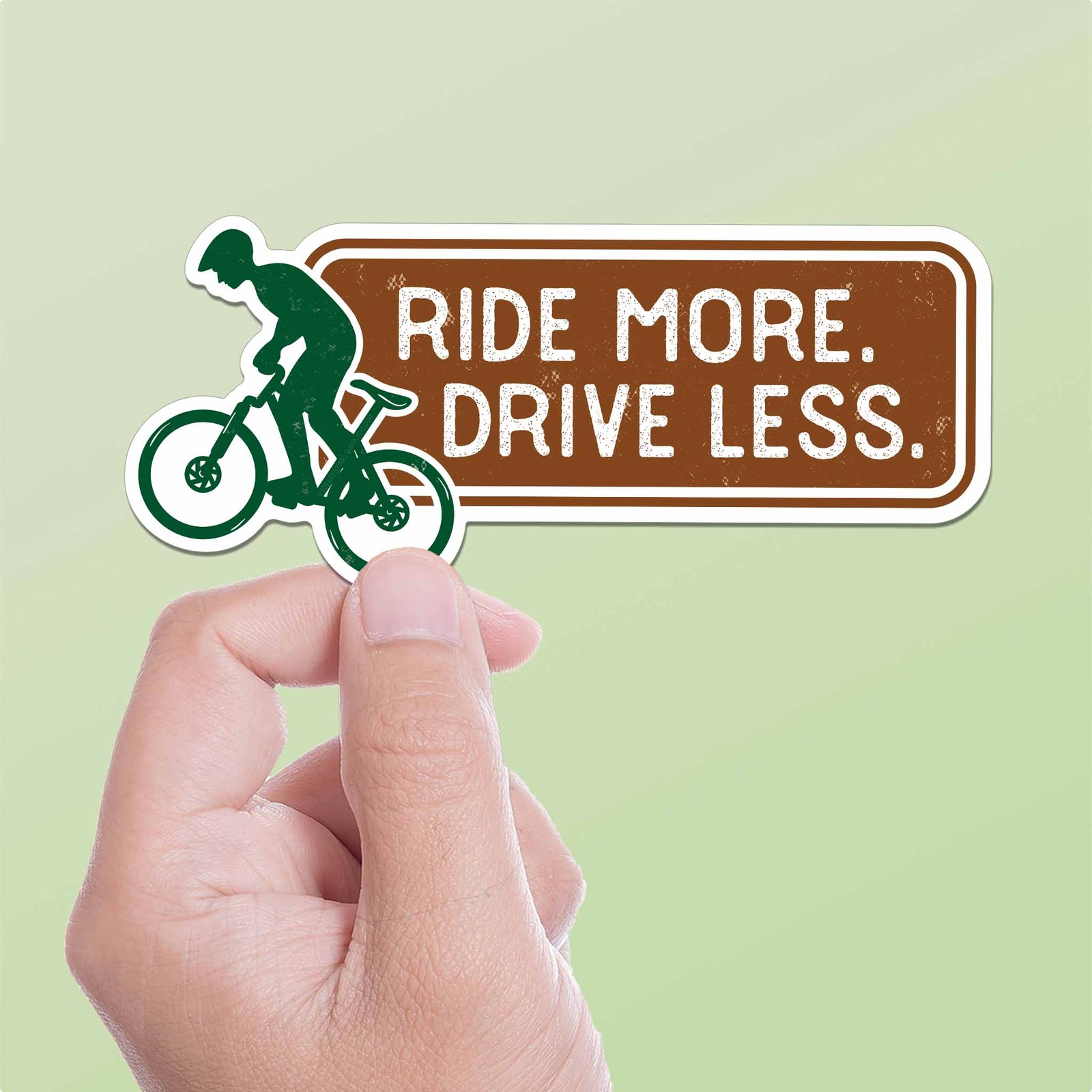 Ride More, Drive Less Mountain Bike Sticker – Cycling Decals for Water Bottle