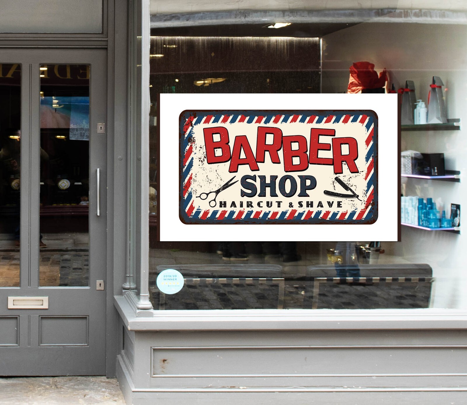 3D Man Hair Cut A452 Barber Shop Window Stickers Vinyl Wallpaper Wall Murals Amy