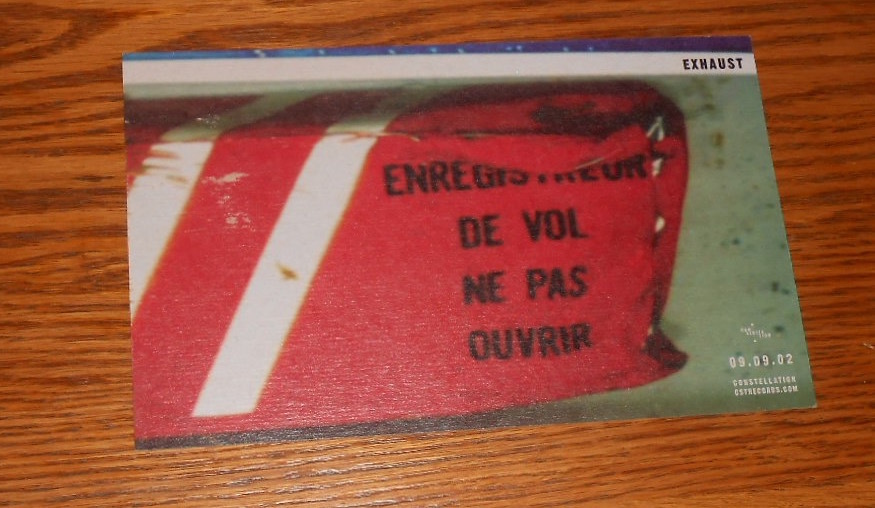 Exhaust Enregiseur De Vol Ne pas Ouvrir Card Handbill 2002 Promo 8×5
