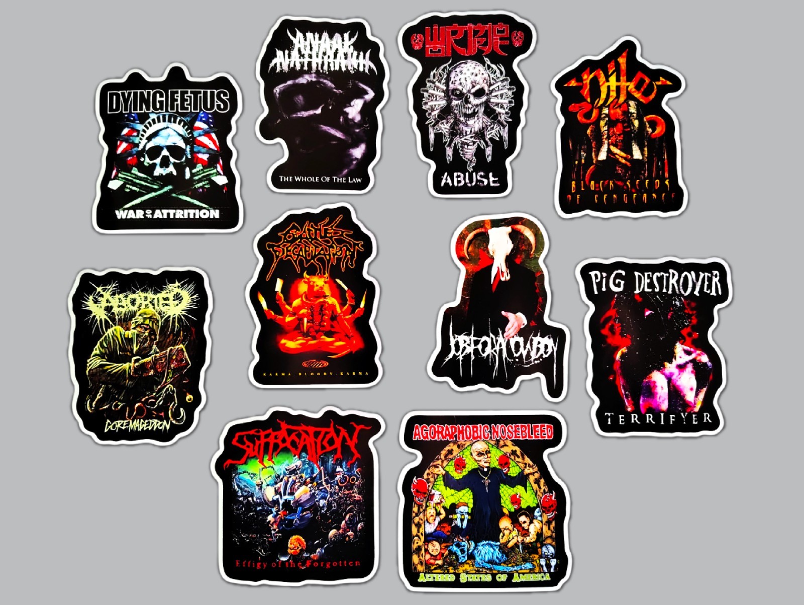 Death Metal Sticker Lot (10 Pack) SET 21 black extreme punk grindcore crust cvlt