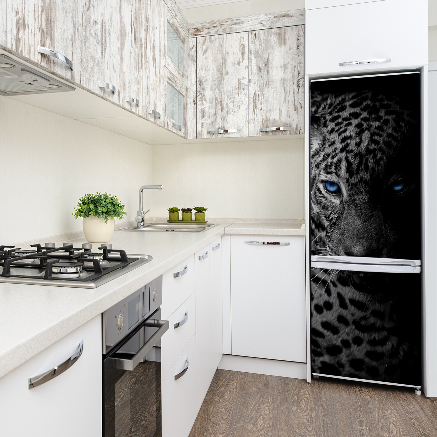 Removable Home Refrigerator Wall Sticker Magnet Decor Bedroom Animals leopard