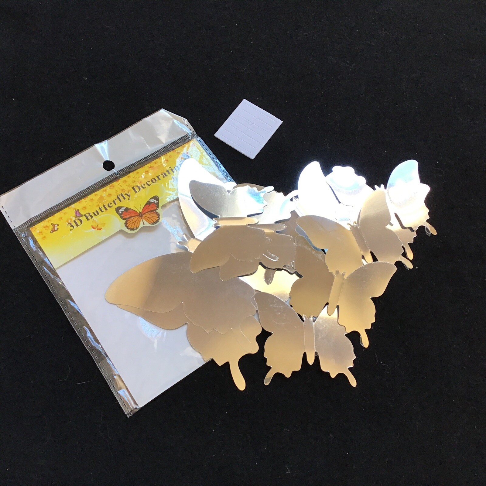 12pcs Silver Mirror 3D Butterfly Wall Sticker Home Decor Butterfly Sticker