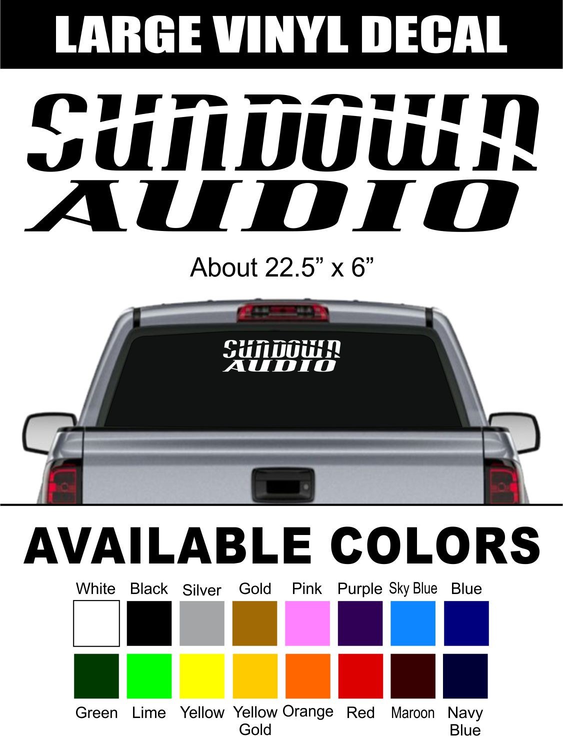 Large Sundown Audio Car Audio Vinyl Decal Sticker Car Window