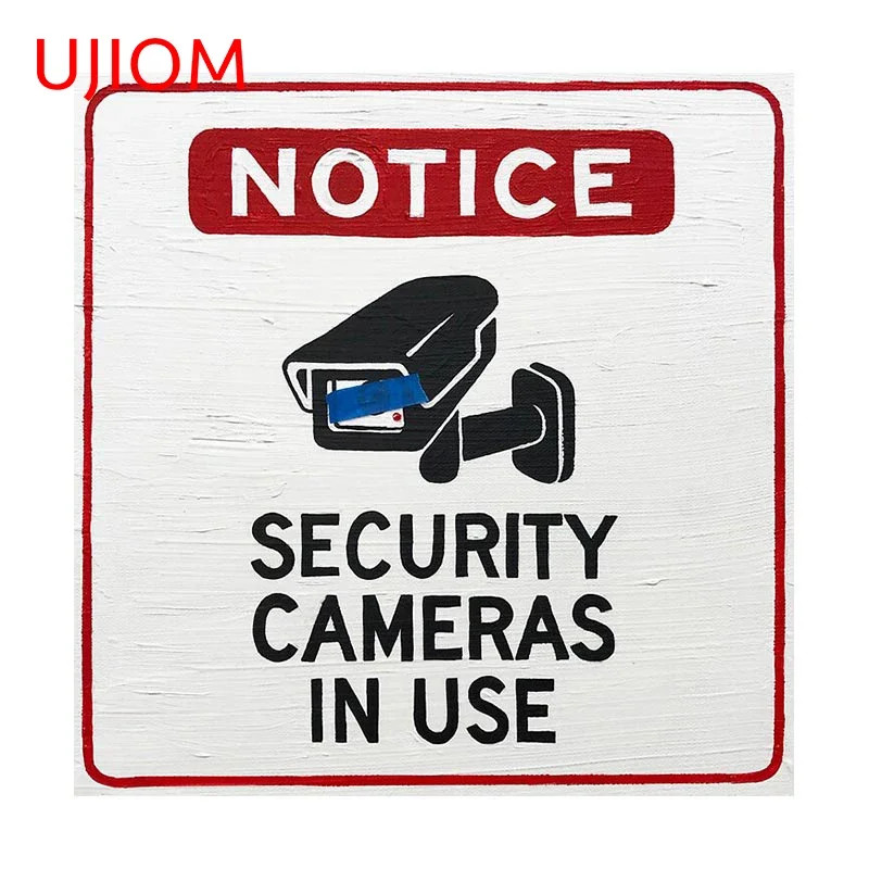 UJIOM SECURITY CAMERAS IN USE Warning Wall Stickers Room Door Practical Decals