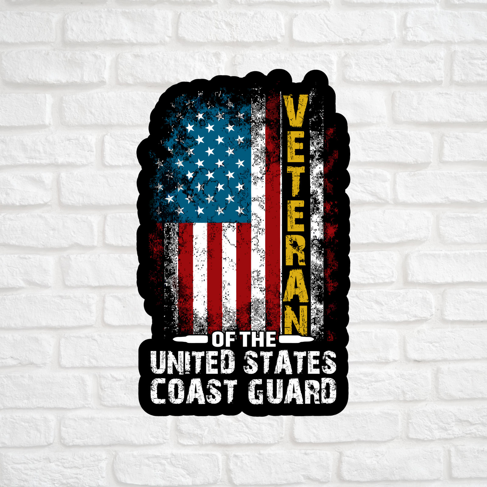 Veteran sticker vinyl decal American flag military coast guard united states