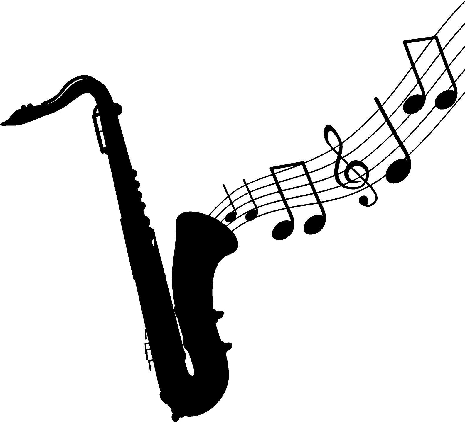 Saxophone with Music Notes Vinyl Decal Home Décor – Various Sizes