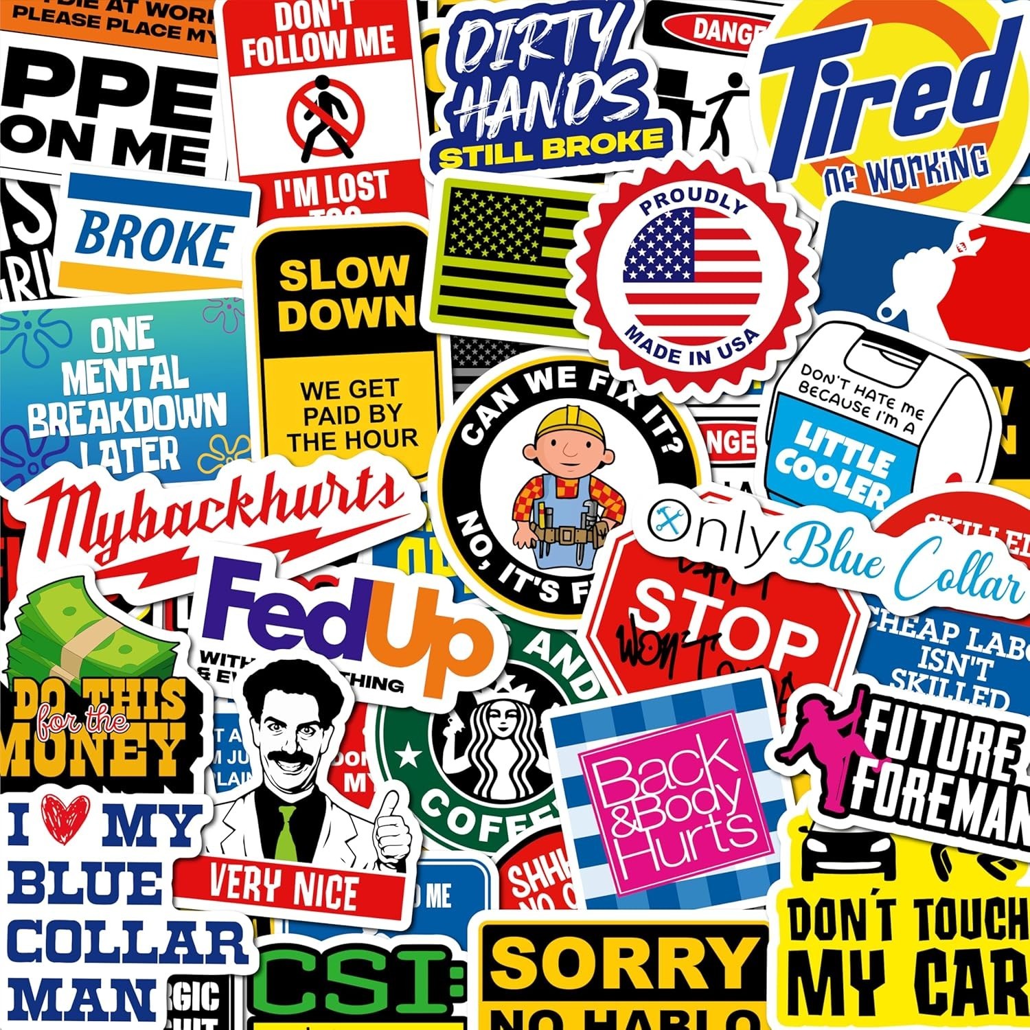 200 Multicolor Sarcastic Stickers for Adults – Perfect for Helmets and Props