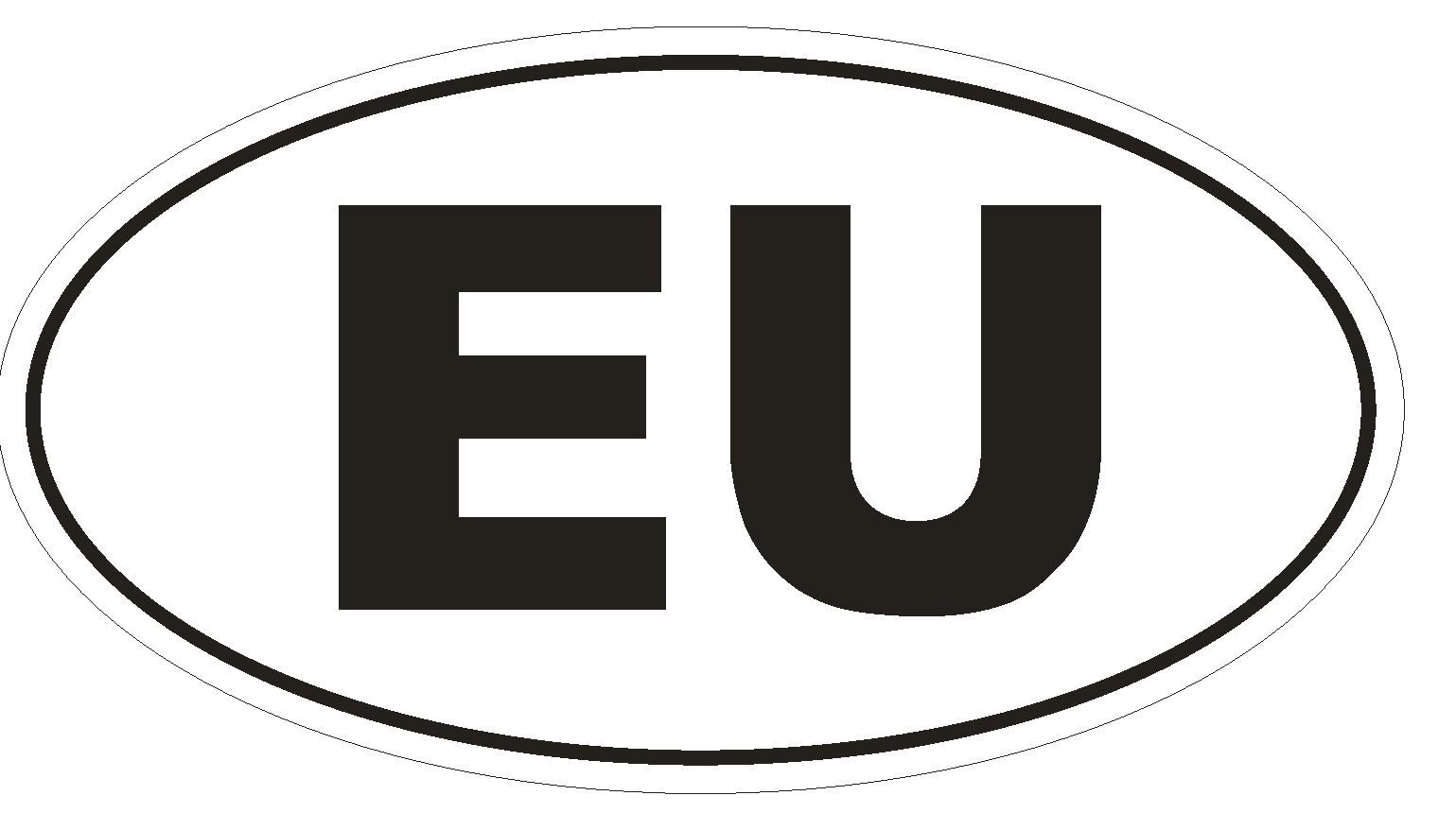 EU European Union Oval Bumper Sticker or Helmet Sticker D2053 Country Code