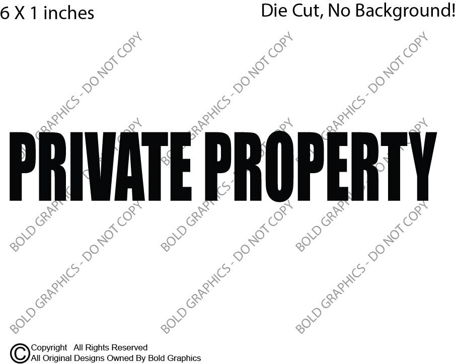 6″ Private Property Decal Vinyl Die Cut Sticker Do Not Enter Privacy Home Window