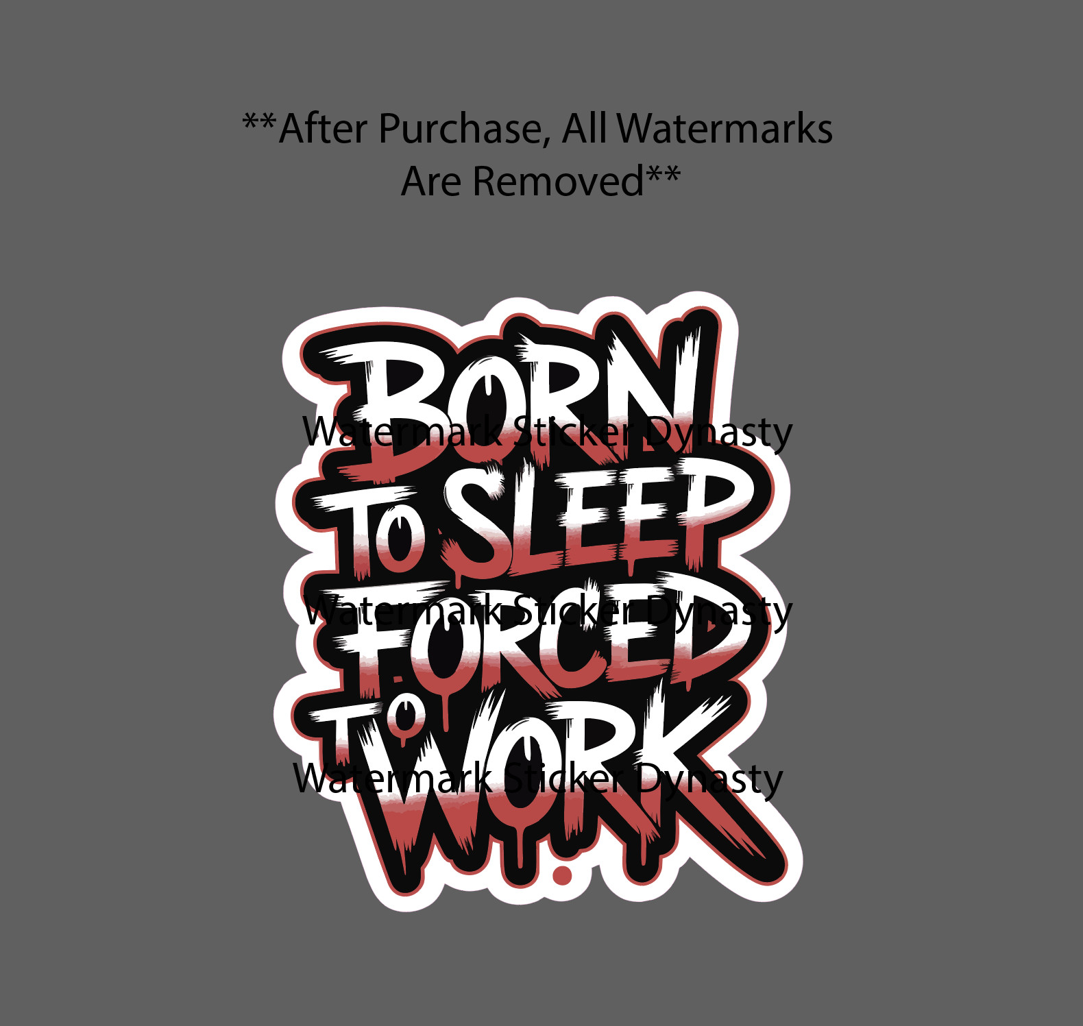 Born To Sleep Forced To Work Sticker Waterproof Decal Quote Funny Humor Gift NEW