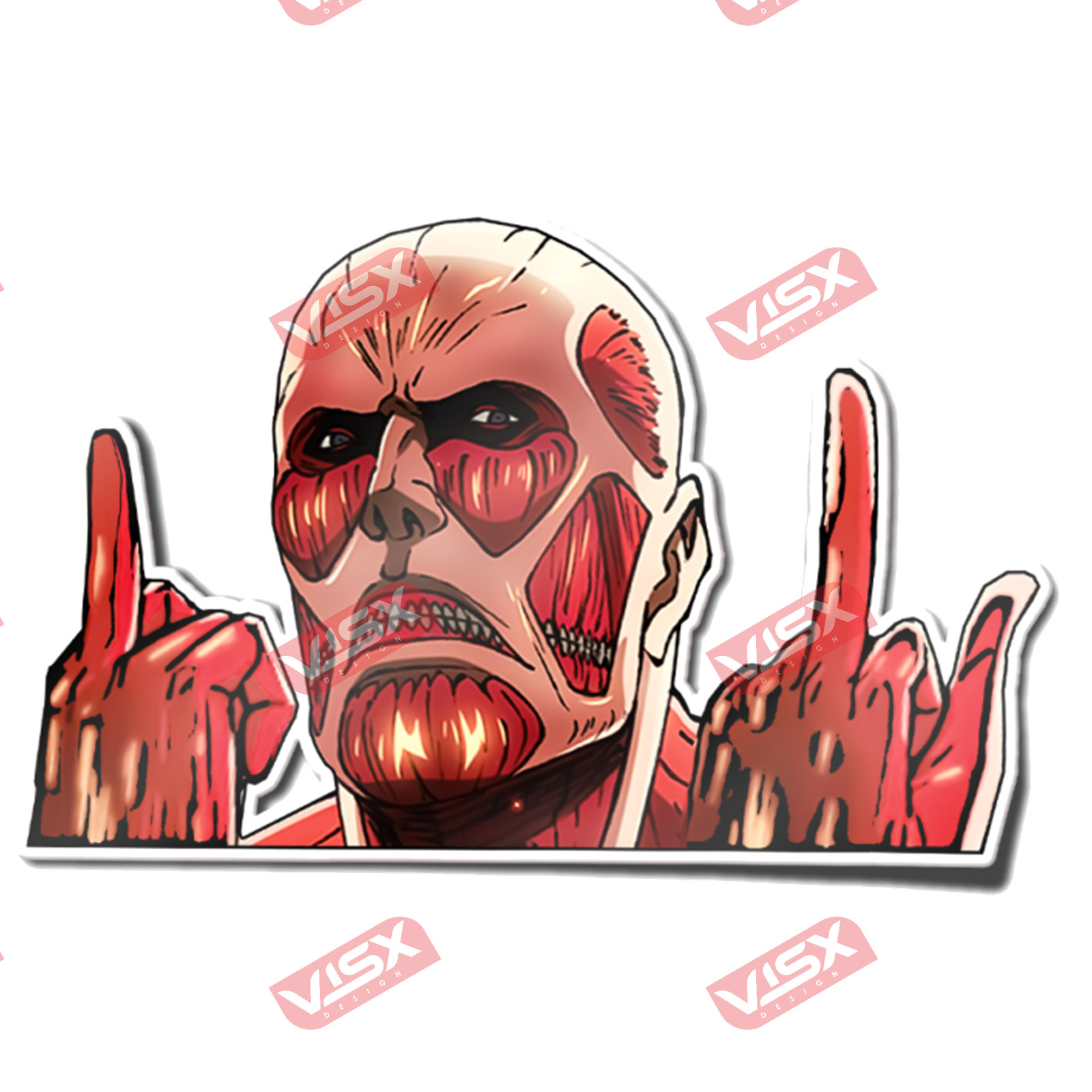Colossal Titan Attack on Anime Bumper Sticker Peeker Decal Car Truck Window