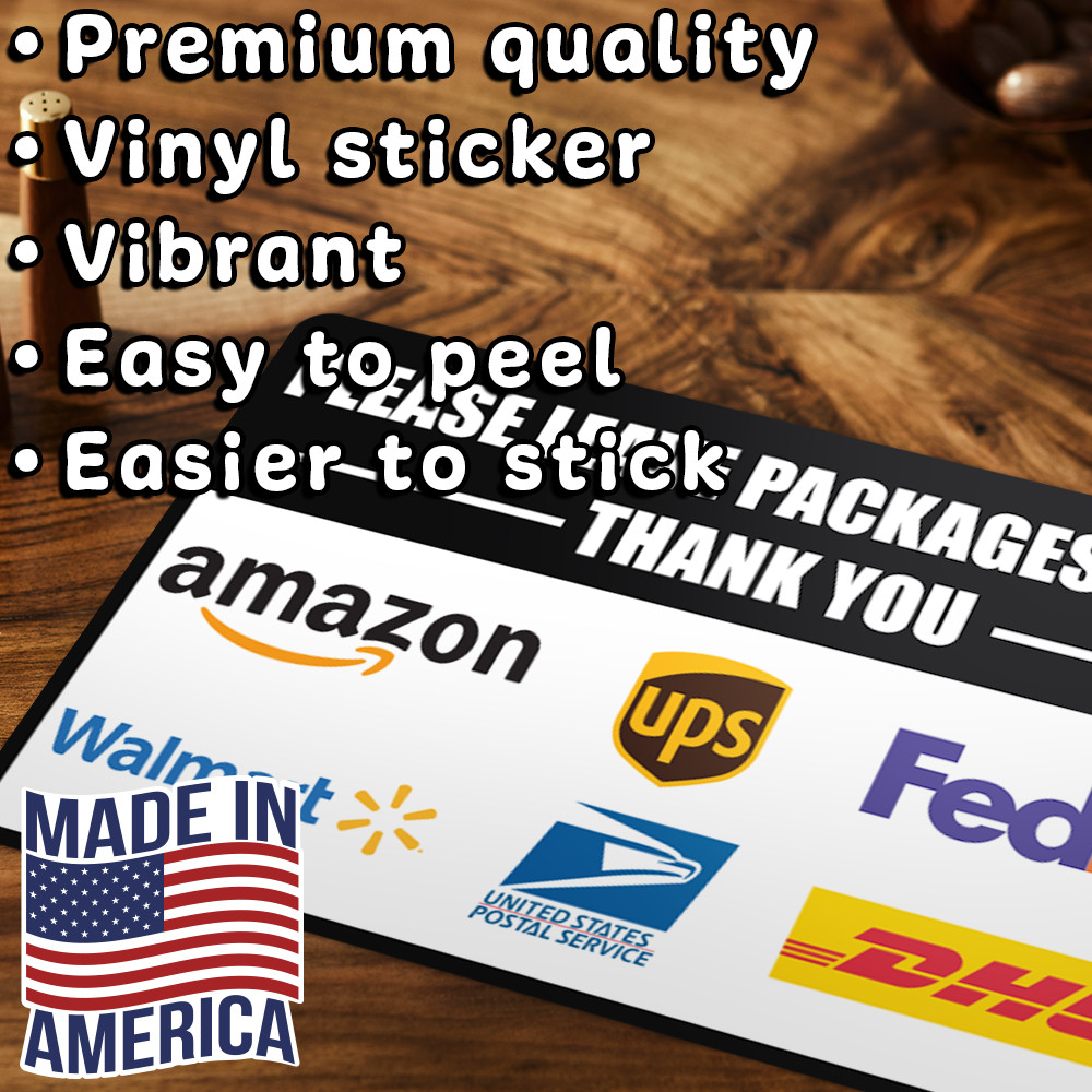 Please Leave Packages in Box Delivery Sign Sticker Vinyl Decal Amazon UPS FedEx