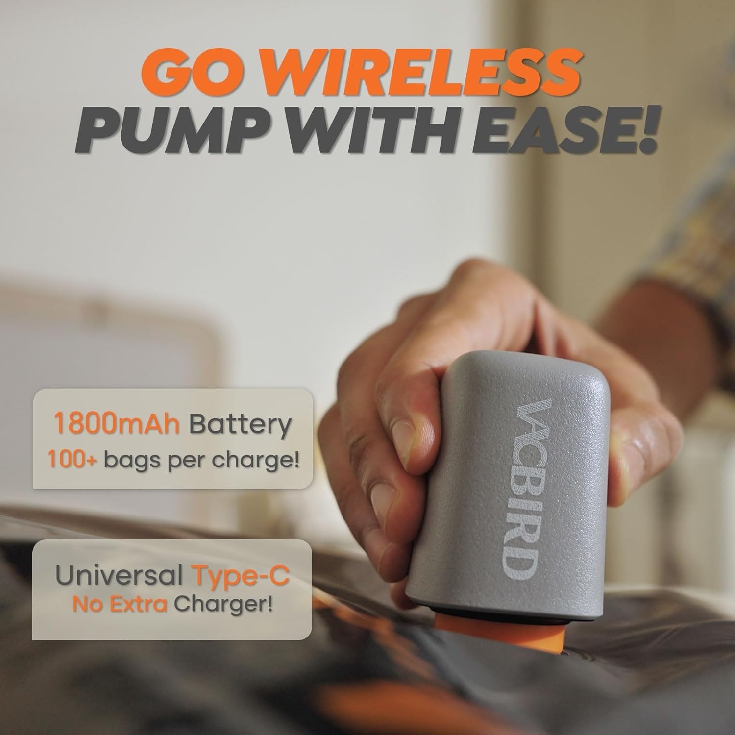 Rechargeable Wireless Pump Travel Storage Bags Set – 20 Pack Portable Space Save