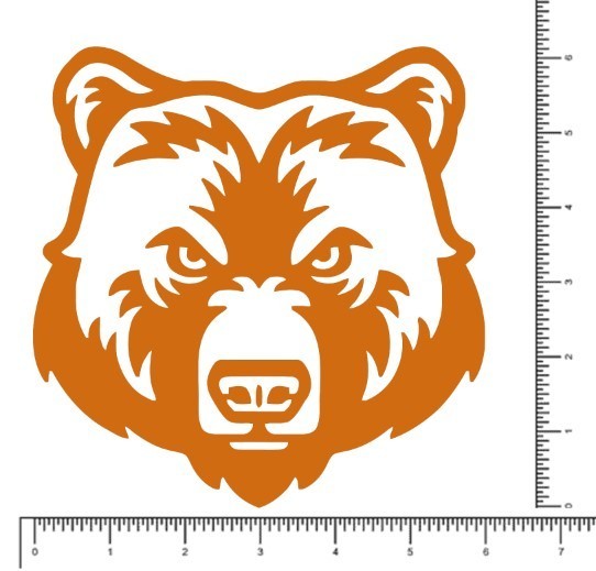 Bear Face 6″ x 6″ Vinyl Die Cut Decal, Waterproof, Durable Outdoor