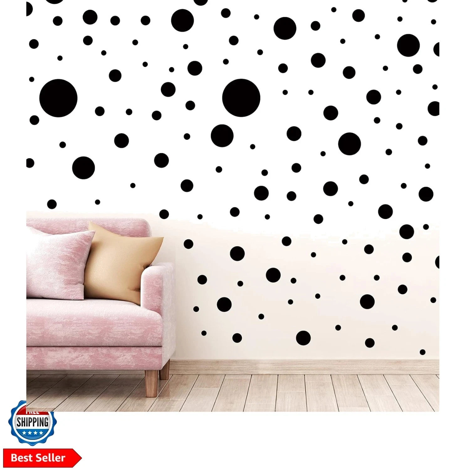 264 Pcs Polka Dot Wall Decals for Classroom Decor Kids Circle Wall Sticker Vi…