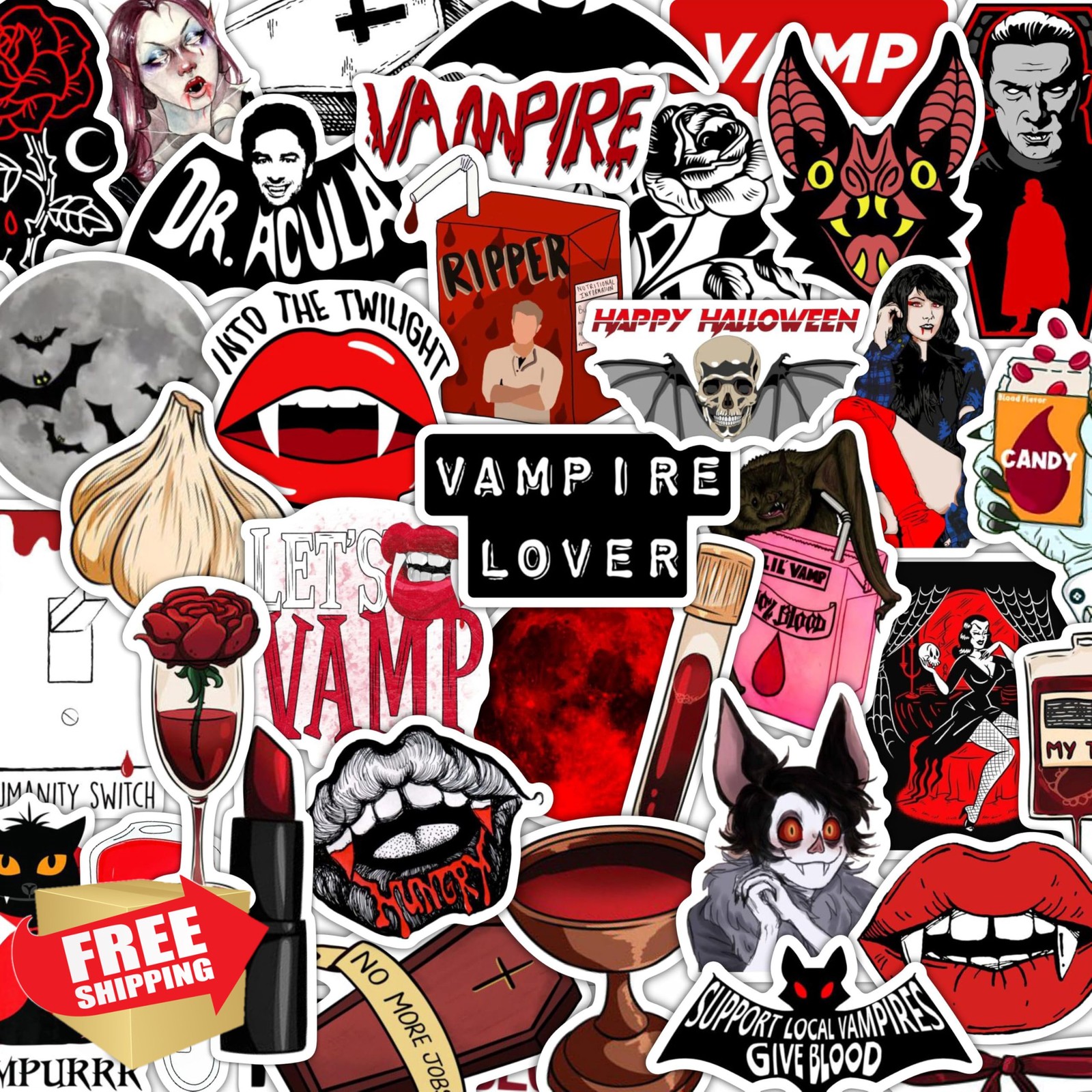 BulbaCraft 100 Pcs Vampire Stickers