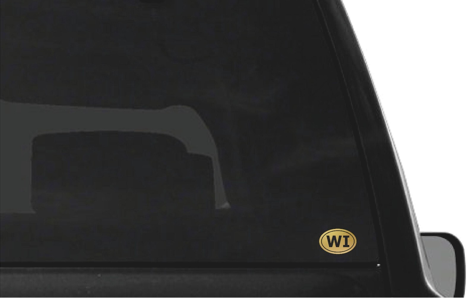 Wisconsin WI initials Vinyl Decal Window Oval WI Laptop Sticker