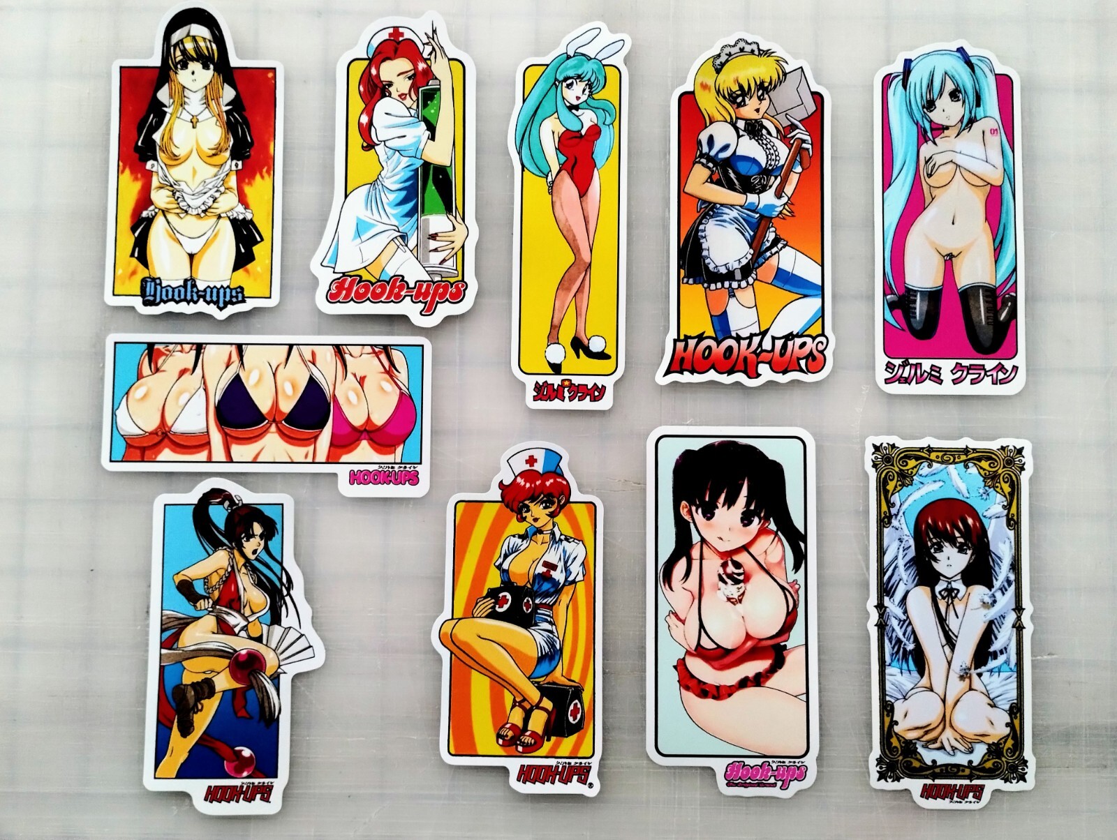 Hook-Ups Sticker Pack SET 2 Reproduction skateboarding, Anime, Girls, flip