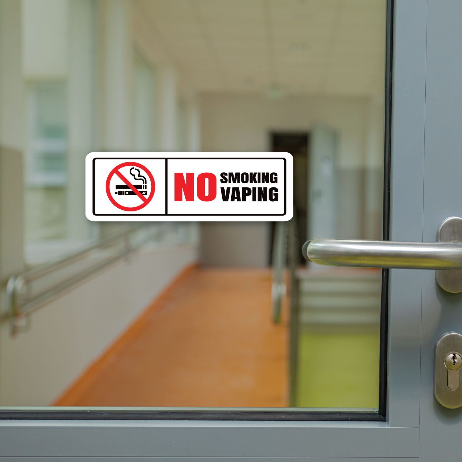 No Smoking / No Vaping – Rectangle design v1 – Decal