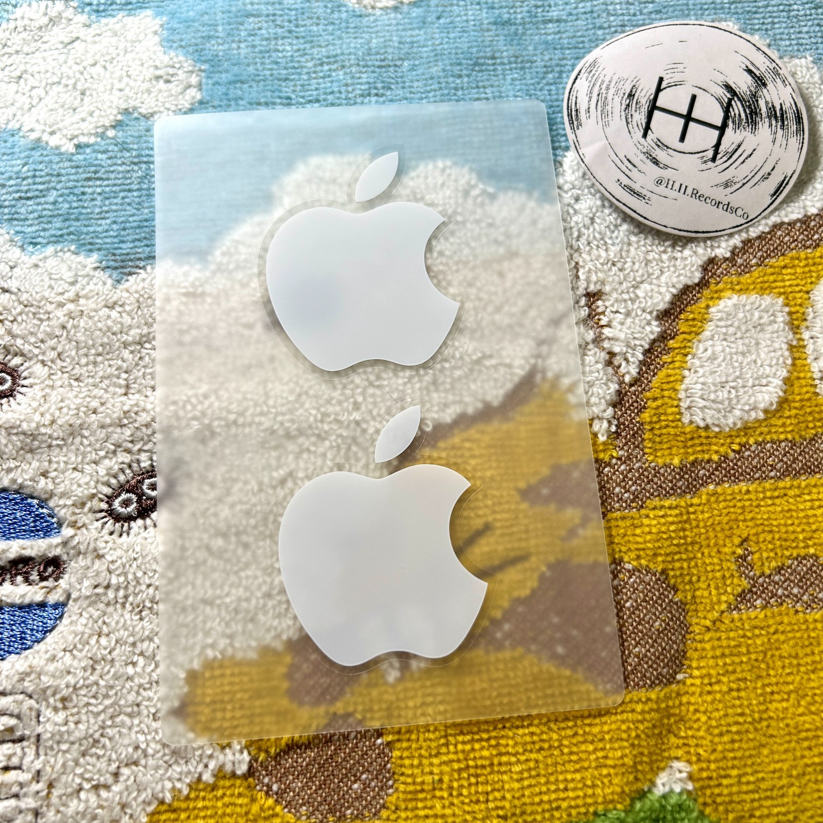 Apple Official Logo Sticker Set of 2 Laptop Decal 1.5″ White OEM Original